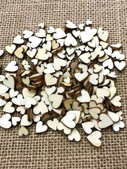 1 包/100 件混合尺寸质朴木质心形：非常适合 DIY 婚礼装饰、情人节礼物等！圣诞节
