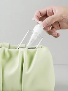 1 transparante persfles voor badschuim, wasmiddel, shampoodispenser, badlotion en handzeep. Badkamerdecoratie voor thuis, zomer, terug naar school.