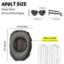 3入組牛仔帽女性套裝,菲爾特絨毛裝飾牛仔帽,寬邊華麗服裝牛仔帽,附有心形眼鏡頭帶和印花圍巾,適用於萬聖節、生日和單身派對,黑色