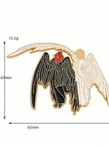 幻想喜劇《好兆頭》言之無物的丈夫天使和堅硬的搪瓷針扣分別是天使徽章阿齊拉費爾(aziraphale)和克勞利(crowley)的珠寶飾品 - 彩色 - 查看 4
