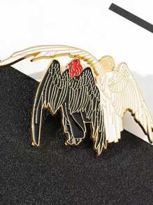 幻想喜劇《好兆頭》言之無物的丈夫天使和堅硬的搪瓷針扣分別是天使徽章阿齊拉費爾(aziraphale)和克勞利(crowley)的珠寶飾品 - 彩色 - 查看 5