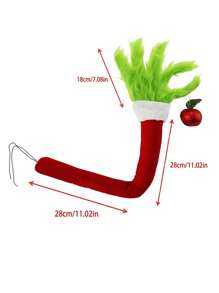 1入綠色毛茸茸的怪物精靈手,適用於聖誕樹裝飾、服裝和花環 - 彩色 - 查看 6