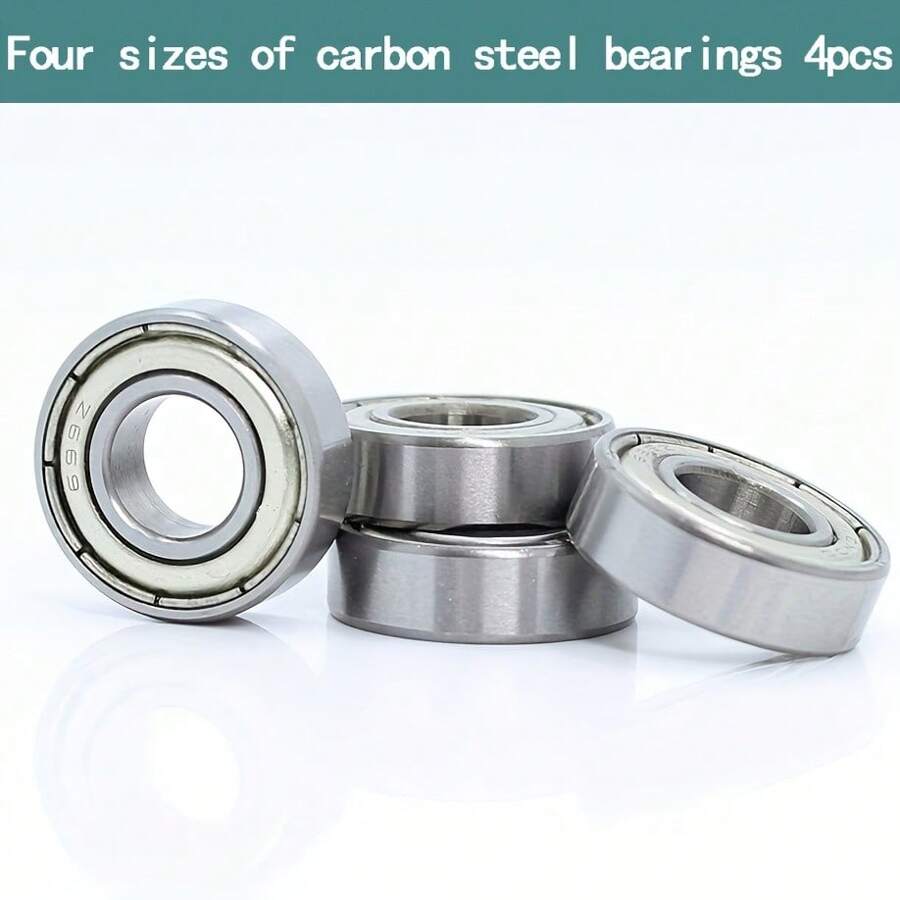 696zz深溝球軸承雙屏蔽696-zz 697zz 698zz 699zz,6mm X 15mm X 5mm碳鋼軸承(4入組) - 銀色 - 查看 1