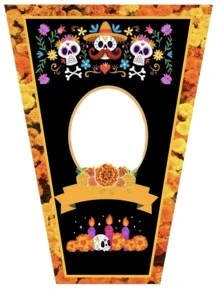 8 etiquetas para decorar veladoras limonero de día de muertos - Multicolor - Ver 5