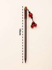 1根女式流蘇木質髮夾,適用於傳統服飾髮飾