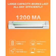 Impresora Portátil Sin Tinta M08f, Impresora Portátil Inalámbrica De Viaje, Impresora Térmica Compatible Con Papel De 8,5" X 11", Impresora Mini Para Teléfonos Móviles - Blanco - Ver 5