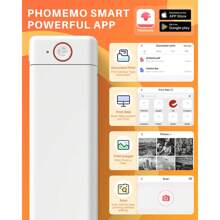 Impresora Portátil Sin Tinta M08f, Impresora Portátil Inalámbrica De Viaje, Impresora Térmica Compatible Con Papel De 8,5" X 11", Impresora Mini Para Teléfonos Móviles - Blanco - Ver 3