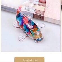 天然水晶石屑果凍膠魚形裝飾品,適用於辦公桌、魚缸、車內、禮品