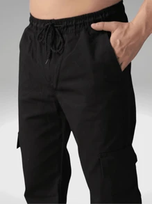 Calça Cargo Masculina Preta - Preto - Visão 3