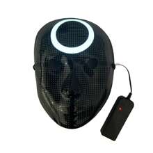 Máscara de Halloween con luz LED Juego Calamar Figura Circulo Cuadro Triángulo - Blanco y Negro - Ver 1