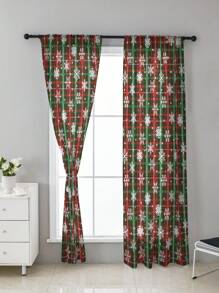 1pc Christmas Pattern Printed Window Gauze