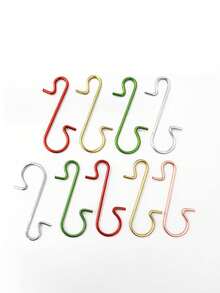 50个圣诞装饰挂钩3厘米迷你S形金属挂钩圣诞树球吊坠挂钩圣诞新年派对装饰用品 - 金色 - 查看 4
