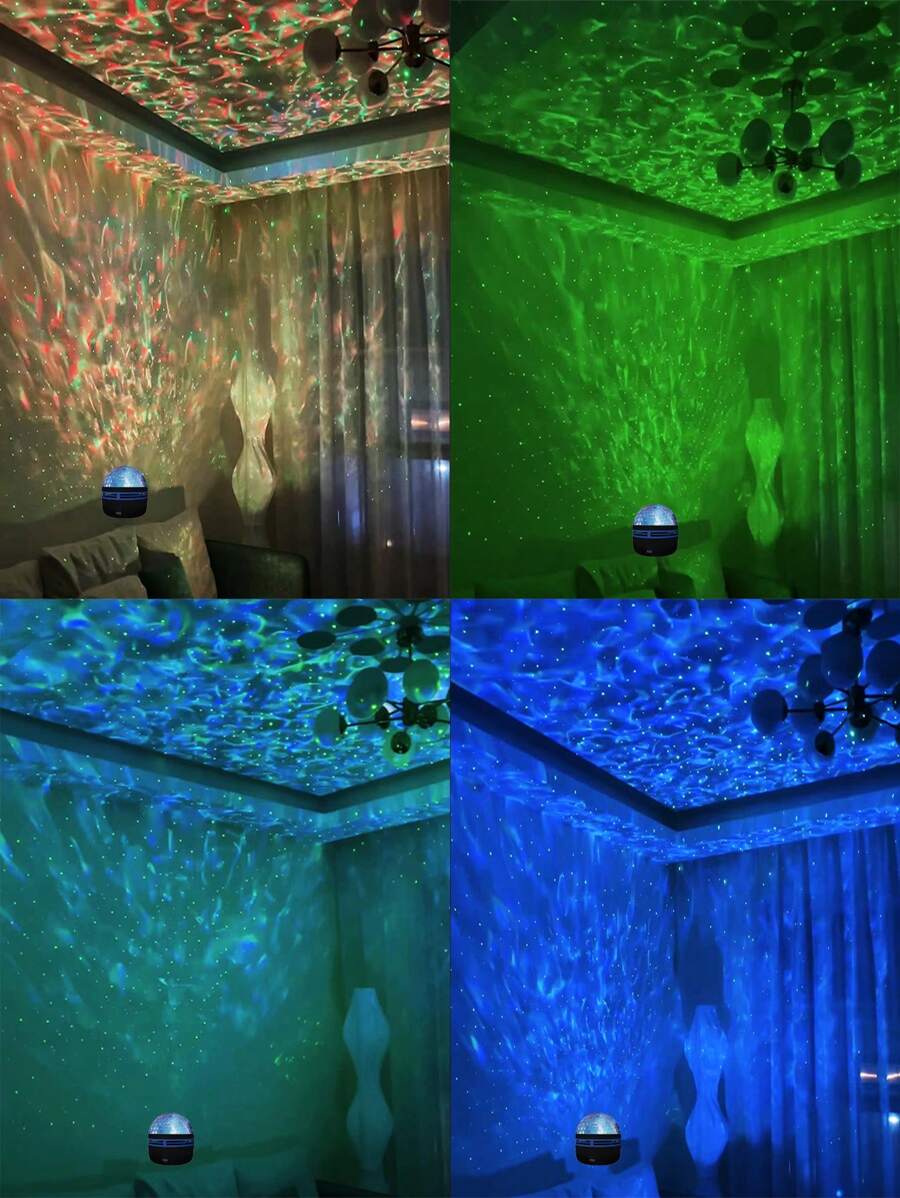 1 set of LED water pattern starry sky lights, RGB remote projection ...