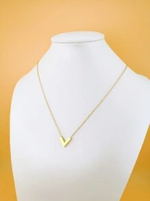 1pc Fashionable Classic V Shape Pendant Necklace