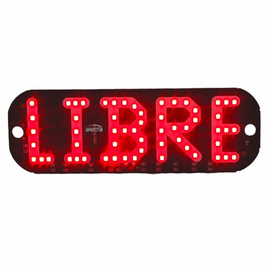 50 Letrero Taxi-libre Led Ventosas C/conector D/encendedor - Rojo - Ver 1
