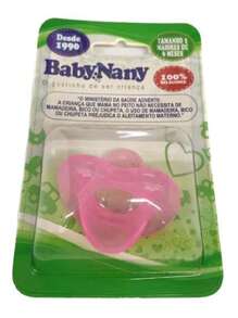 Chupeta Silicone Calmante Bico Reto Simétrico Baby Nany 1 unidade - Rosa Bebê - Visão 5
