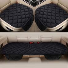 3入組鑽石造型短毛絨冬季汽車座墊,加厚保暖天鵝絨,通用汽車座墊