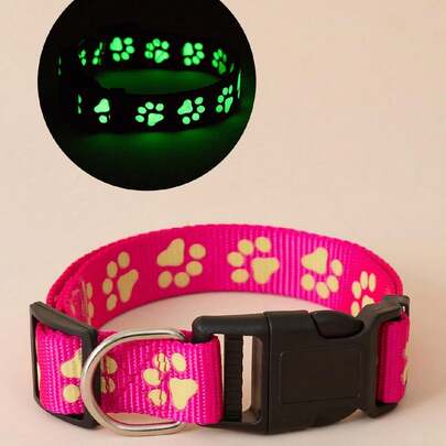 Collar para mascotas con huella luminiscente, adecuado para perros y gatos para uso en interiores y exteriores