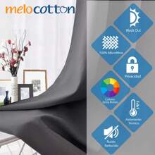 Cortinas Blackout 275cm Ancho X 215cm De Largo En 2 Paneles, 100% Microfibra Poliéster