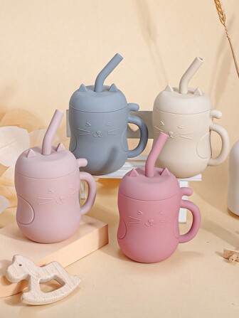 1pc 150ml/5oz Kids Portable Straw Cup, Toddler Sippy Cup With Silicone Straw & Handle, Materials, Ideal For Infant Feeding