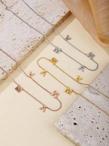 Mạ vàng 18K Đơn giản Thép không gỉ Mama Dây chuyền , Của phụ nữ Qủa tặng , Hoàn hảo Đối với Mặc hàng ngày Và Như A Qủa tặng Đối với - Vàng - Xem 4