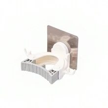 1個掃把掛架,掃把收納架,掃把夾牆掛,收納架,塑料拖把夾壁掛膠粘掛式收納架,多功能浴室收納架