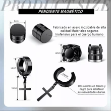 10 Par Piercing Falsos Aretes Acero Inoxidable Para Hombre - Multicolor - Ver 2