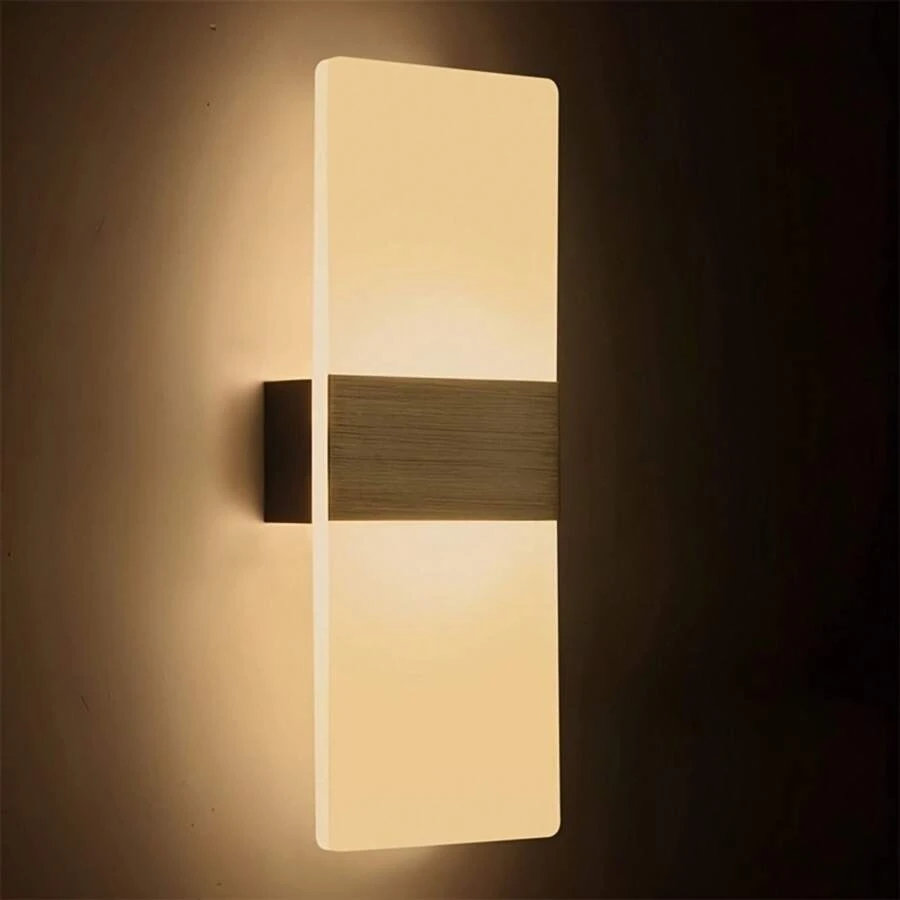 Cứng Có dây Phòng ngủ Đèn tường Led Đèn tường Trong nhà Tường Led Tường Đèn treo tường , Hiện đại Đèn tường Đen Acrylic Đèn Đối với Phòng khách Phòng ngủ Hành lang Phòng ăn Cầu thang , Ấm áp Trắng - màu đen - Xem 1