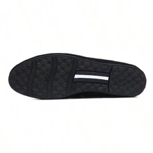 1 双舒适男士休闲乐福鞋，软底一脚蹬船鞋，时尚韩版透气运动鞋，适合年轻人 - 黑色 - 查看 6