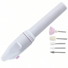 Manicure Professional Electric Nail Cutter Nail File Set Pedicure with 5 Grinding Heads - Pink - View 1