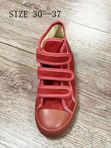 Mùa Xuân & Mùa thu Trẻ em Cao-top Giày vải Với móc & Vòng Dây buộc Khép kín Đối với Cả hai Con trai Và Cô gái , Màu thuần Thiết kế , Sành điệu Giày trượt băng - Đỏ - Xem 4