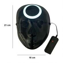 Máscara de Halloween con luz LED Juego Calamar Figura Circulo Cuadro Triángulo - Blanco y Negro - Ver 4