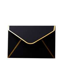 5pcs/10pcs Vip Membership Envelope Set Including Membership Card Envelope, Greeting Card Envelope, Miniature Bank Card Envelope, Passport Stamp Style Envelope For Id Card Storage, Matte Black Membership Card - Black - View 5