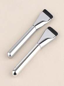 Wakemake粉底刷，单色扁平刷头，打造无瑕底妆，化妆刷套装，化妆刷套装，化妆刷组合，全套化妆刷，化妆刷套装，全套化妆工具，化妆刷套装，化妆刷套装，化妆礼盒套装 - 銀色 - 查看 1