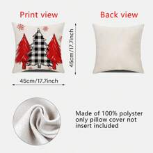 4入組雪花、聖誕樹和鈴鐺圖案抱枕套,現代風格亞麻質感正方形坐墊套,不帶內芯,可拆洗,適用於聖誕季、冬季、派對、假期、沙發、男孩和女孩的臥室、客廳、家庭裝飾 - 彩色 - 查看 3