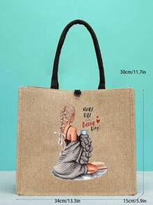 2 件/套时尚女孩熨烫补丁可爱女孩单肩包、休闲购物袋、时尚大容量手提包，适合日常生活帆布手提包购物袋、适合旅行海滩度假、带零钱包的购物袋。、书包套装、轻便、便携、大容量、商务休闲、适合少女女大学生、非常适合办公室、大学、中学、高中、工作、商务、通勤、体育场、运动、购物、度假、海滩、带袋的女士书包