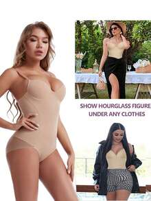 MEIYATING 2 Packs Solid Shapewear Bodysuit - Multicolor - View 5