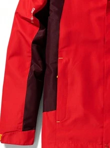 男式3合1戶外連帽夾克,可拆卸保暖羊毛衫,加厚保暖防風防水登山衣,適用於秋冬季節 - 紅色 - 查看 4