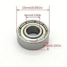 696zz深溝球軸承雙屏蔽696-zz 697zz 698zz 699zz,6mm X 15mm X 5mm碳鋼軸承(4入組) - 銀色 - 查看 5