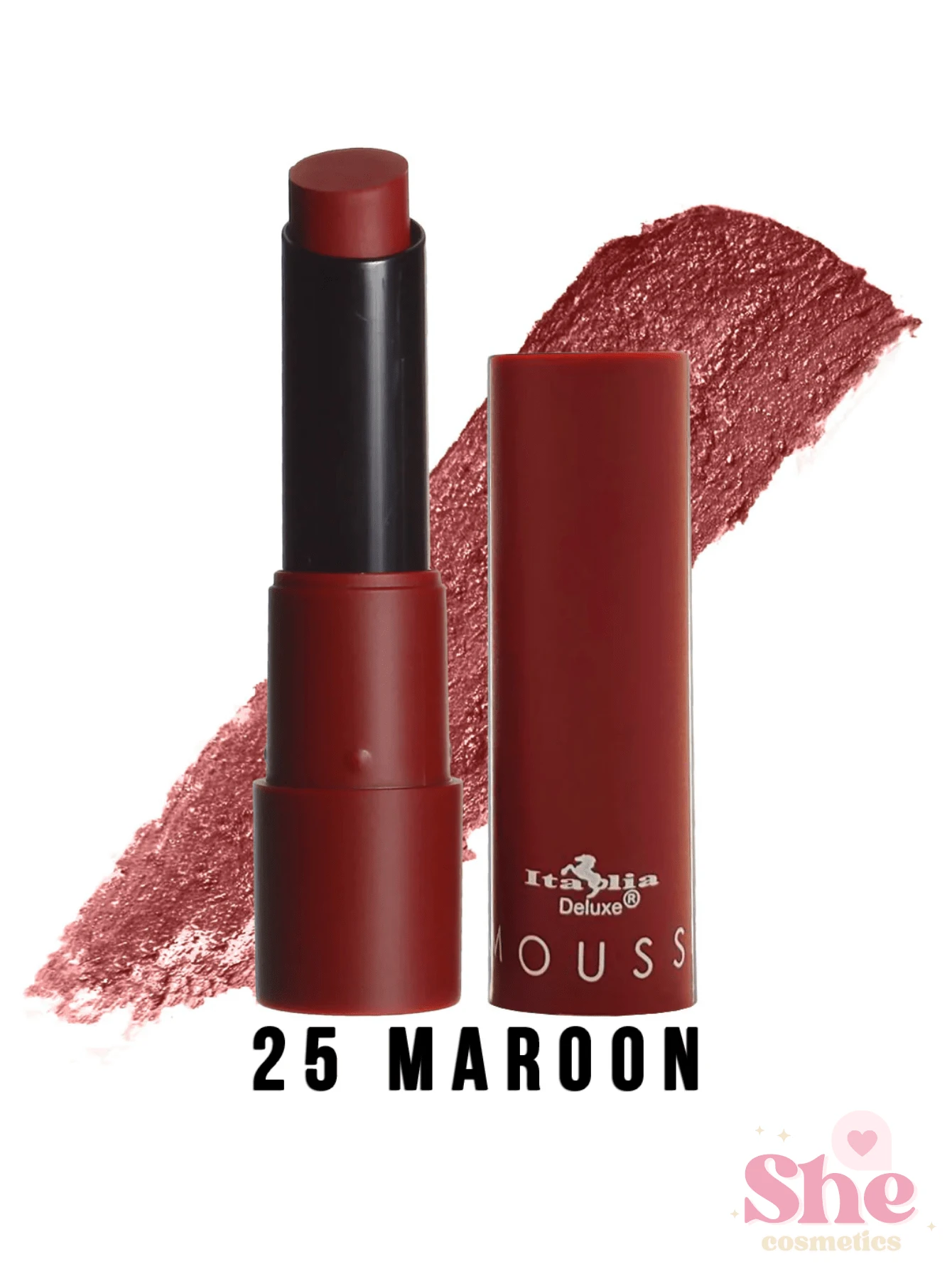 LABIAL MOUSSE MATTE 25 MAROON  ITALIA DELUXE - Multicolor - Ver 1