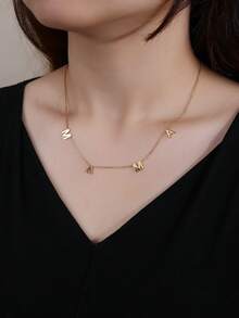 Mạ vàng 18K Đơn giản Thép không gỉ Mama Dây chuyền , Của phụ nữ Qủa tặng , Hoàn hảo Đối với Mặc hàng ngày Và Như A Qủa tặng Đối với - Vàng - Xem 5