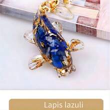 天然水晶石屑果凍膠魚形裝飾品,適用於辦公桌、魚缸、車內、禮品