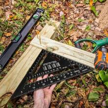 1入黑色鋁合金木工三角尺 - 黑色 - 查看 4