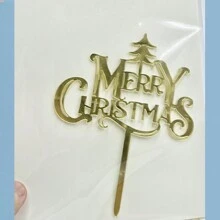 10pcs Acrylic Cake Toppers For Party, Christmas, Birthday Cake Decorations,Christmas