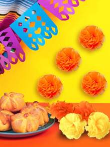 25 件万寿菊花头墨西哥人造万寿菊花亡灵节装饰 DIY 花环花环工艺拉玛装饰拉玛 - 彩色 - 查看 5