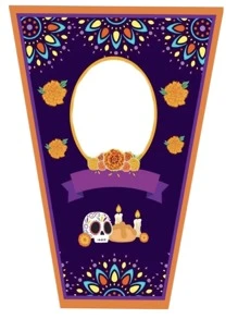 8 etiquetas para decorar veladoras limonero de día de muertos - Multicolor - Ver 1