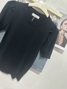 Women Knit Tops - 黑色 - 查看 2