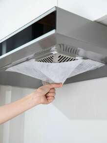 12PCS Lampblack Paper Filter Cloth, Lampblack Machine Filter Screen Oil Suction Paper, Non-Woven Oil Filter, Oil Proof Sticker, Oil Proof Cover Oil Suction Paper, Filter Screen Oil Suction, Oil Proof, High Temperature Resistant, Smoke Proof Paper White - White - View 5