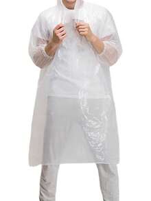 1 件男女通用透明 Pe 雨衣,厚戶外旅行健行時尚成人防水一件式雨衣,便攜式