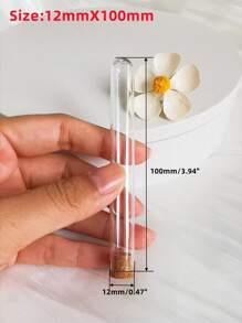 10入組12*100mm塑膠試管,設有塞子,用於糖果/沐浴鹽/婚禮禮品/化妝工具包裝,適用於旅行/學校/家庭/度假/露營